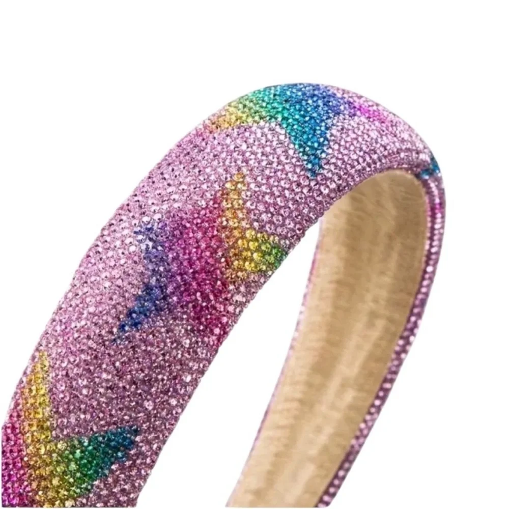 Pink Colorful Star Crystal Embellished Headband